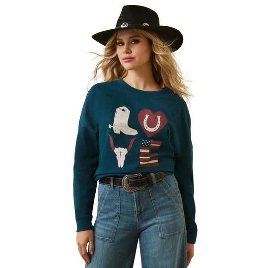 Ariat - Womens L/S Love Oversize Tee