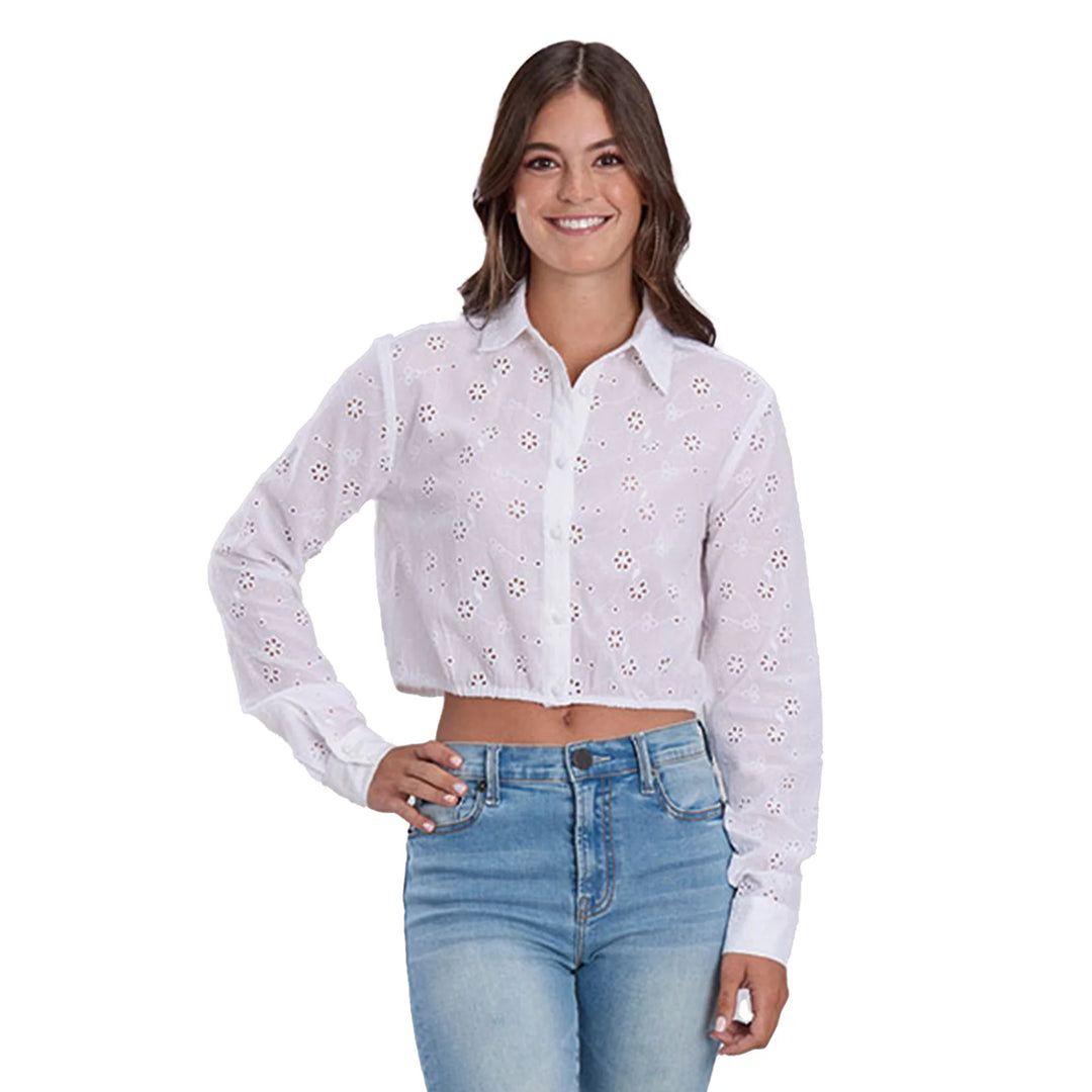 Roper - Womens White Crop Alley Blouse