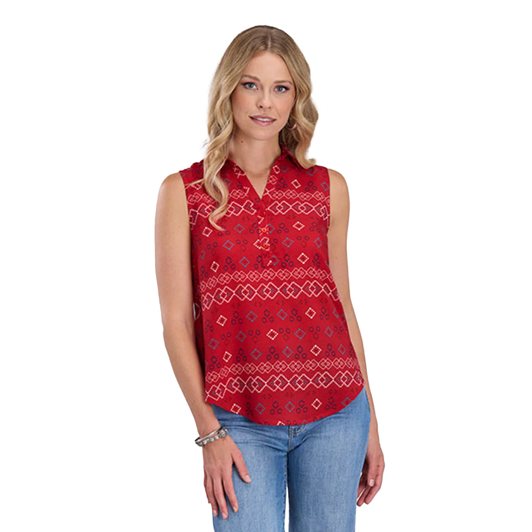 Roper - Womens Red Challis Tank