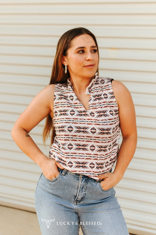 Buffalo Belle - Womens Aztec Printed Summer Shirt