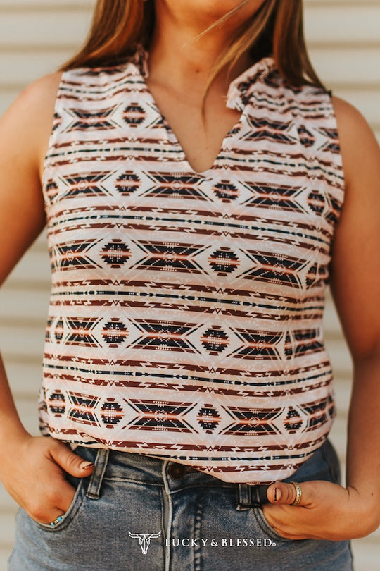 Buffalo Belle - Womens Aztec Printed Summer Shirt