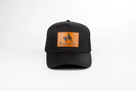 Campdraft Aus - Black Leather Patch Trucker Cap