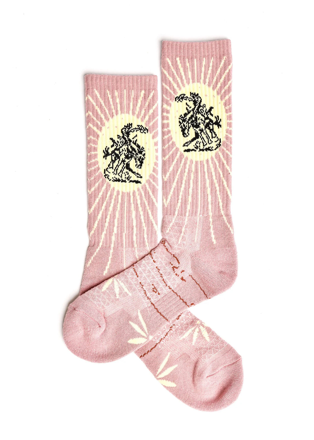 Lucky Chuck - Fringe Bucking Dusty Pink Cowgirl Performance Socks