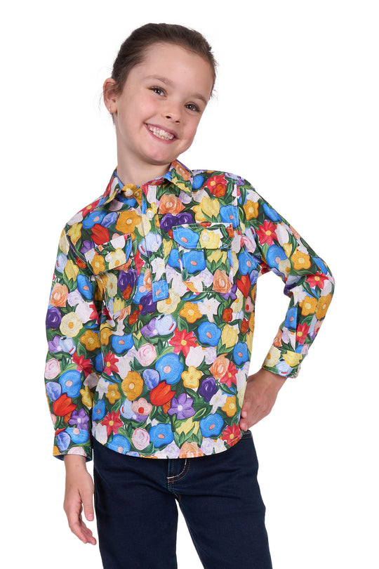 Hardslog - Girls Delia Floral Work Shirt