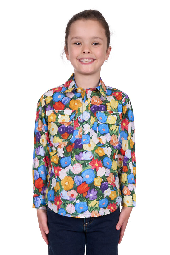 Hardslog - Girls Delia Floral Work Shirt