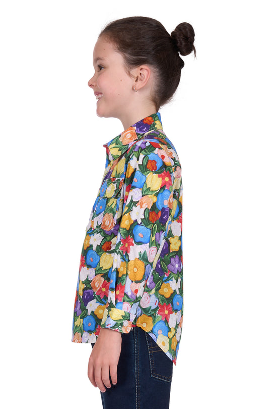 Hardslog - Girls Delia Floral Work Shirt
