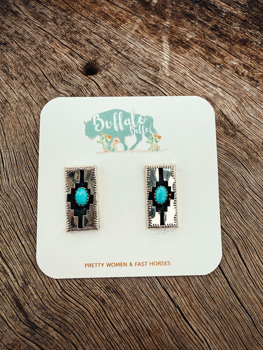 Buffalo Belle - Moab Genuine Turquoise Studs