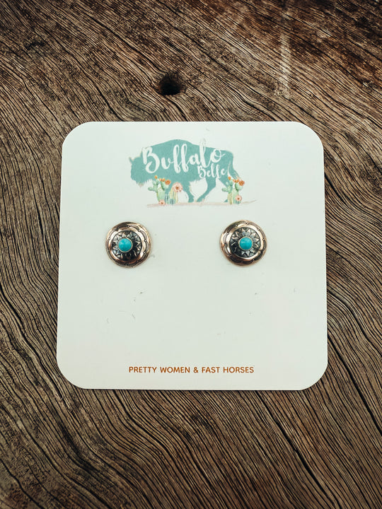 Buffalo Belle - Sonoita Genuine Turquoise Concho Studs