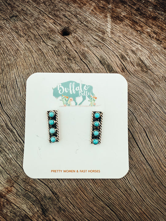 Buffalo Belle - Luckenbach Genuine Turquoise Studs
