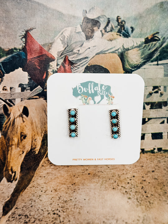Buffalo Belle - Luckenbach Genuine Turquoise Studs