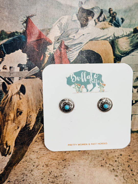 Buffalo Belle - Sonoita Genuine Turquoise Concho Studs
