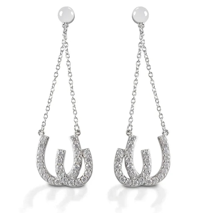 Kelly Herd Earrings Double Horseshoe - Sterling Silver