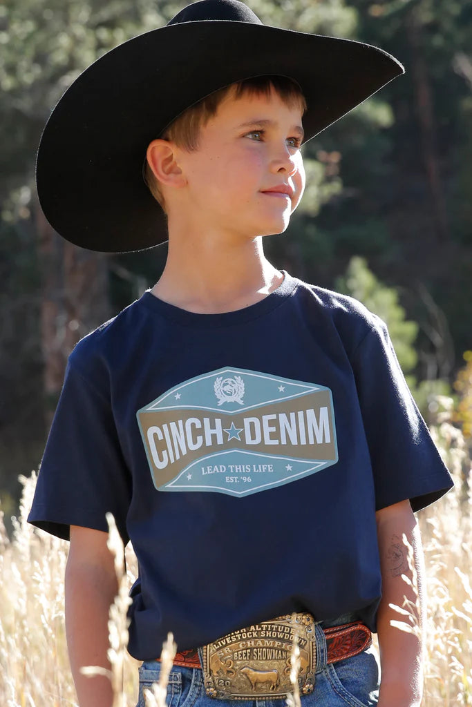Cinch - Boys Navy Denim Tee
