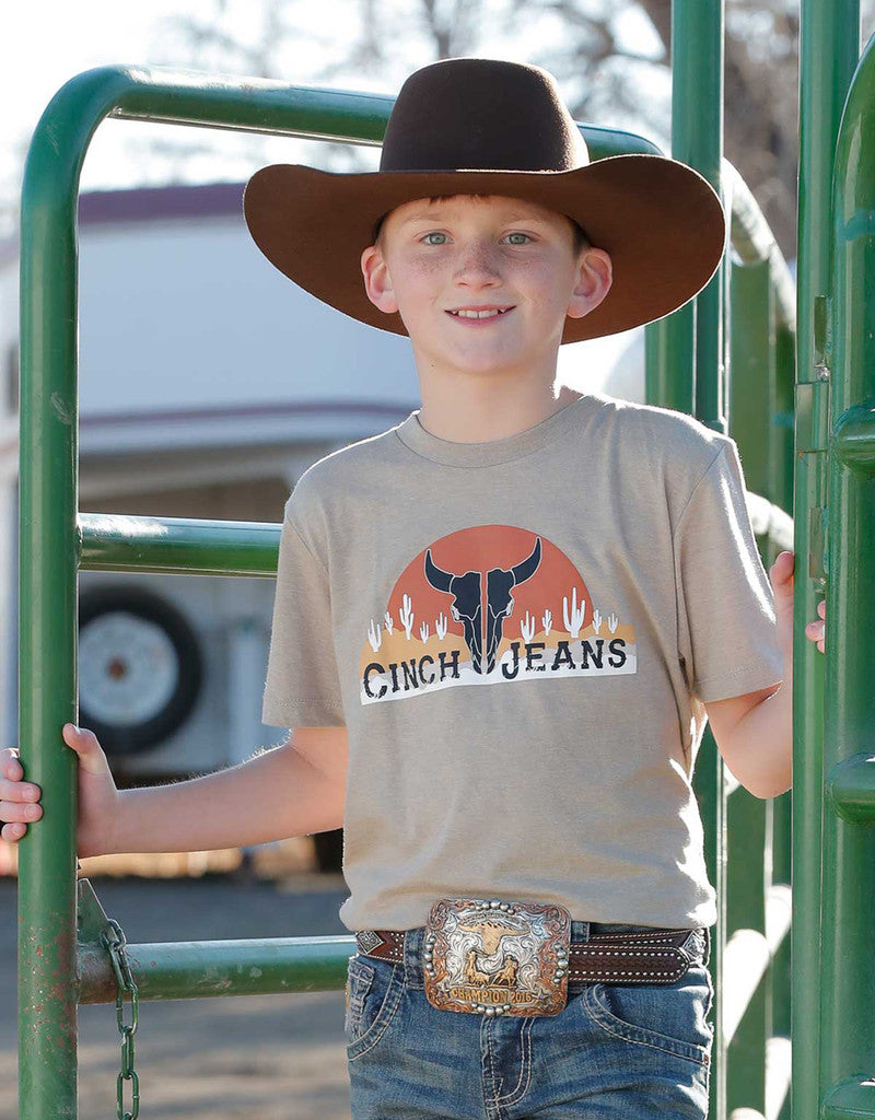 Cinch - Boys Khaki Skul Tee