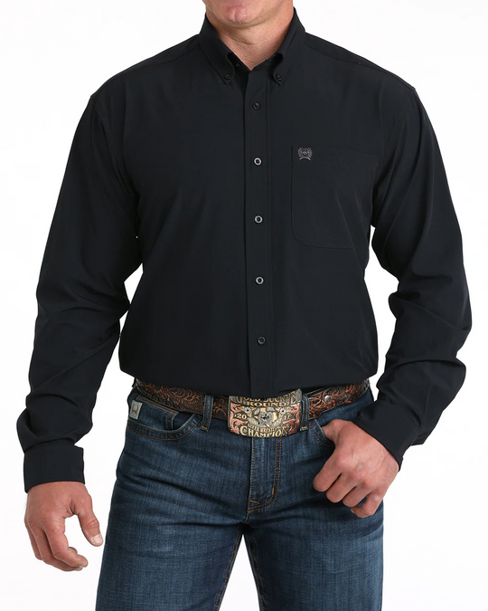 Cinch - Mens Solid Black Arena Flex Arena Shirt
