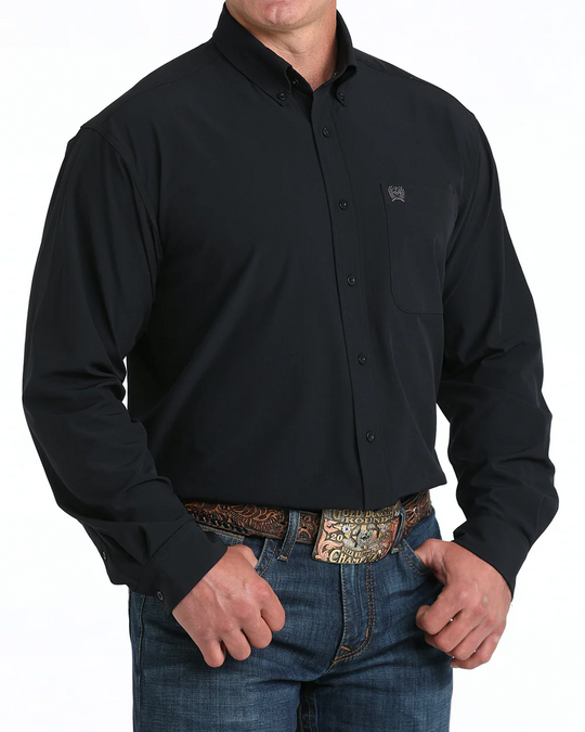 Cinch - Mens Solid Black Arena Flex Arena Shirt