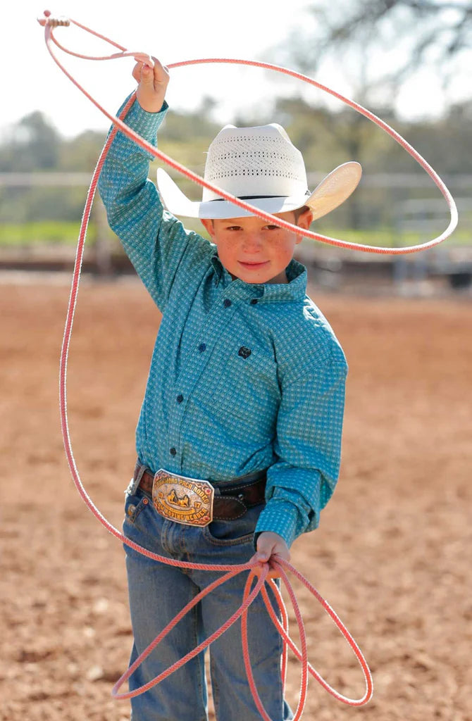 Cinch - Boys Turquoise Arena Shirt