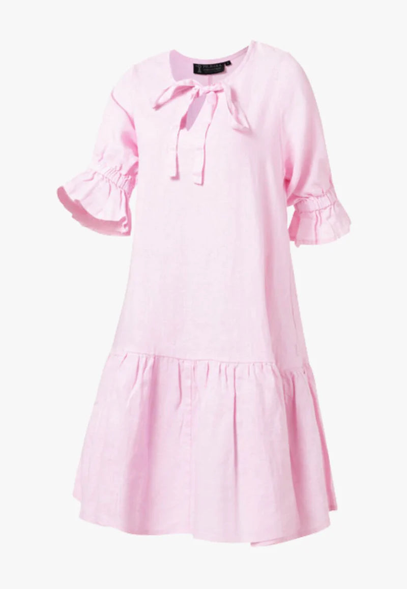 Ritemate - Womens Tilly Linen 3/4 Sleeve Blush Dress