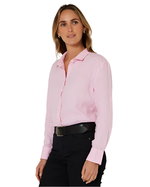 Pilbara - Womens Linen Pink Shirt