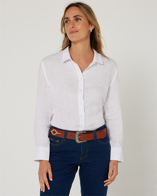 Pilbara - Womens Linen White Shirt