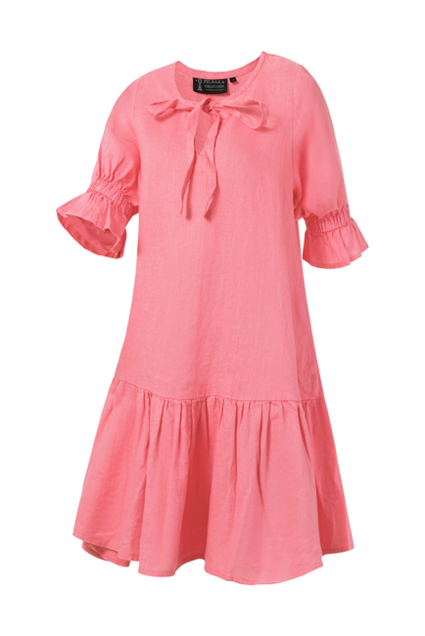 Ritemate - Womens Tilly Linen 3/4 Sleeve Lipstick Dress