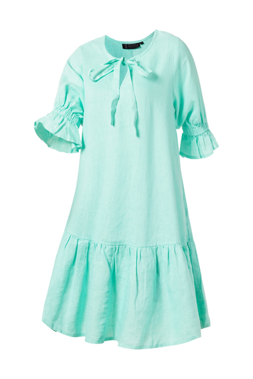 Ritemate - Womens Tilly Linen 3/4 Sleeve Mint Dress