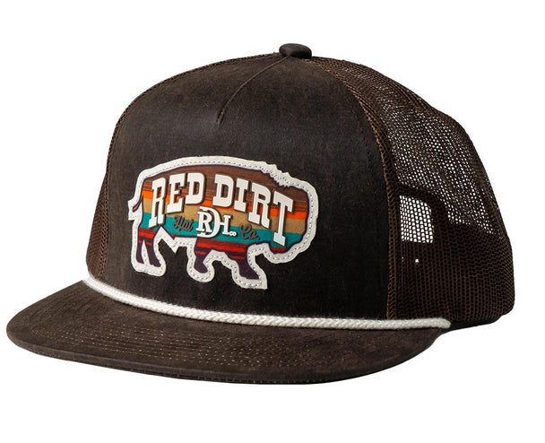 Red Dirt - Rustic Leathered Bison Cap
