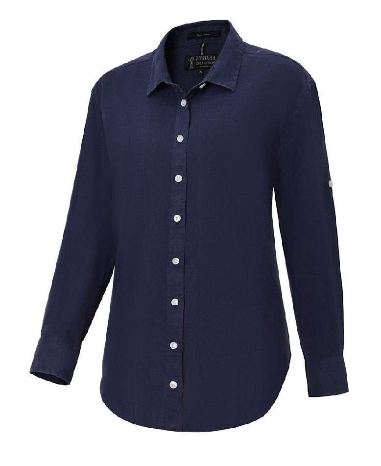 Pilbara - Womens Linen Navy Shirt