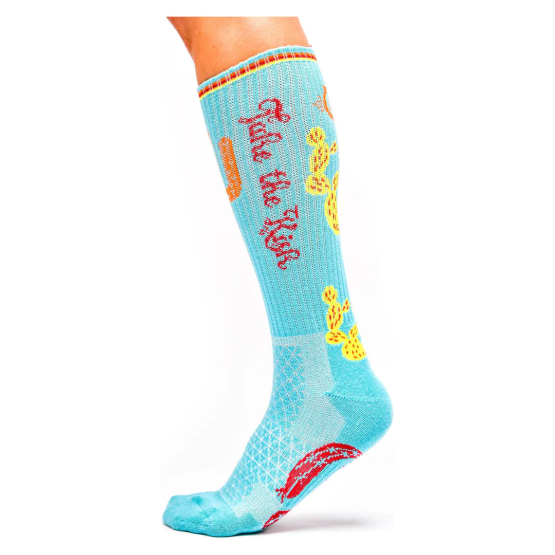 Lucky Chuck - Take the Risk Turquoise Performance Socks