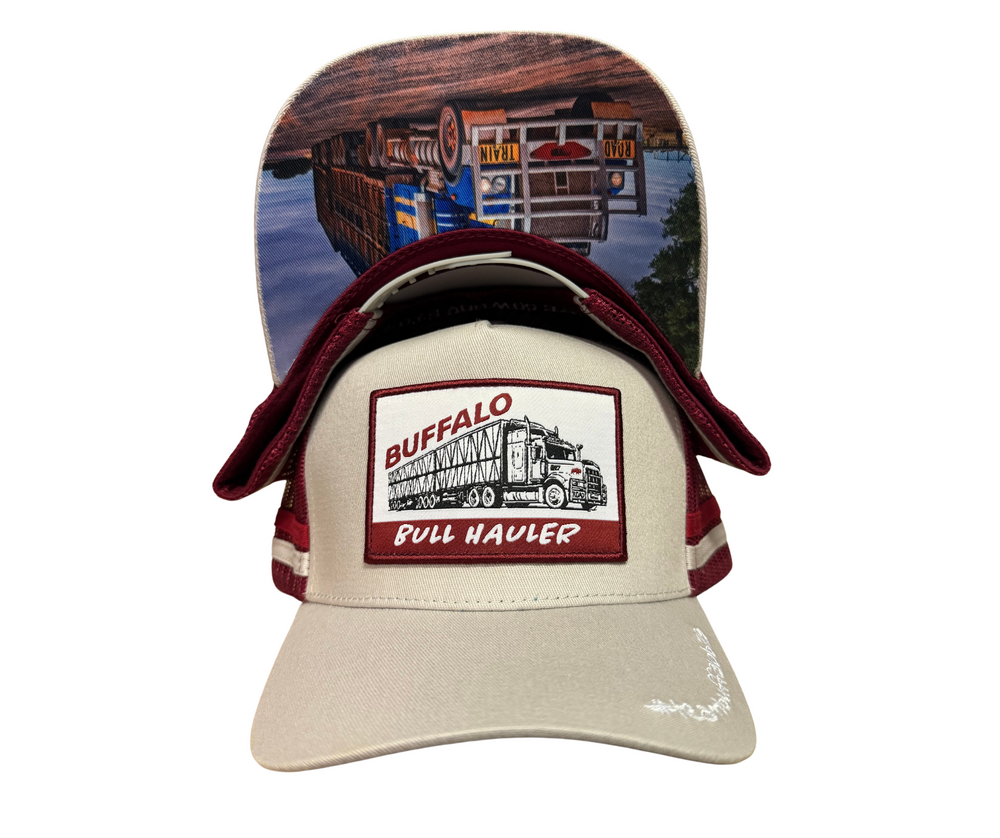 BBWS - Maroon/Grey Bull Hauler Patch Cap