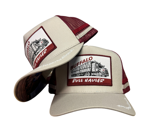 BBWS - Maroon/Grey Bull Hauler Patch Cap