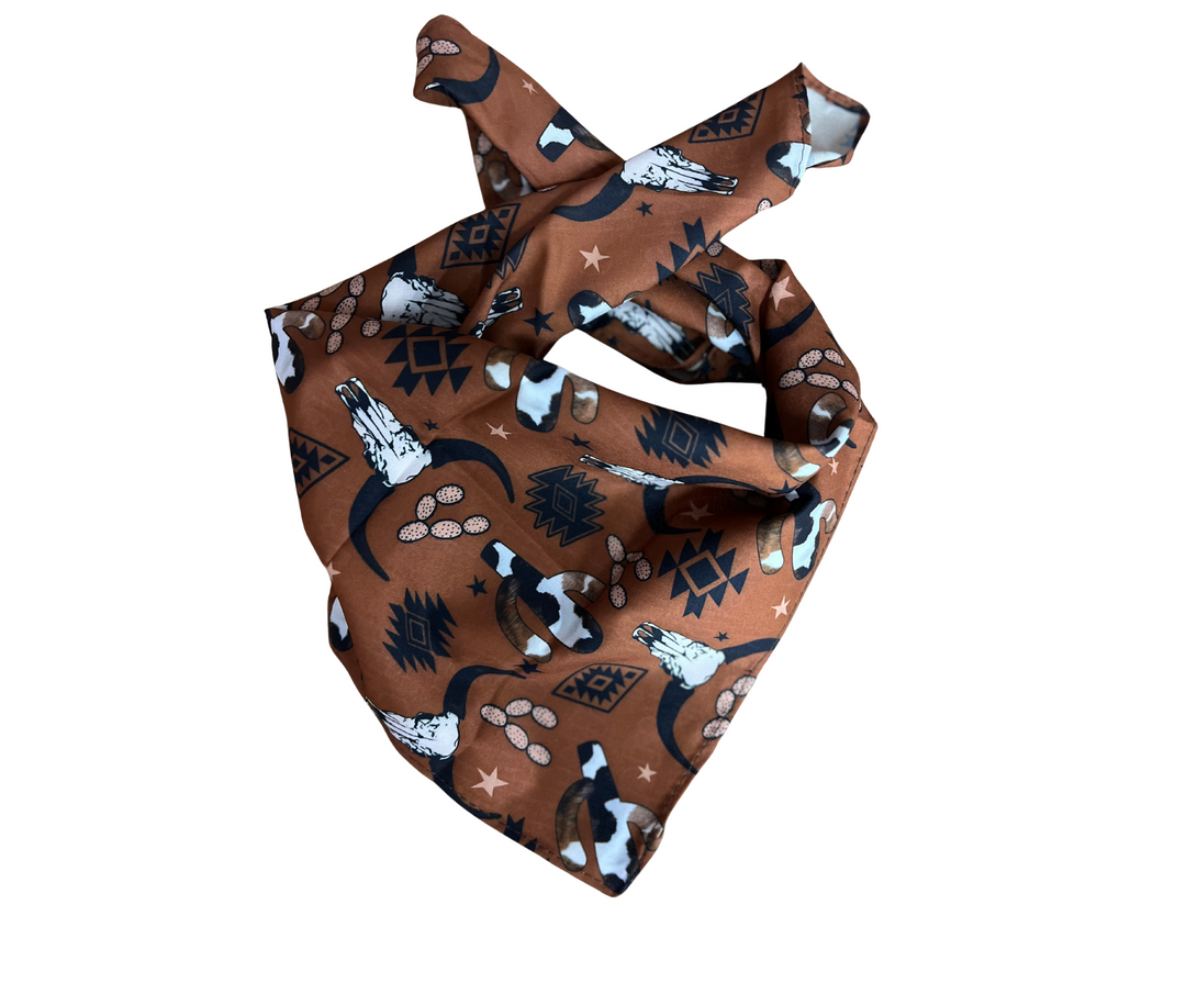 Wild Rag - Brown Skull Cowboy