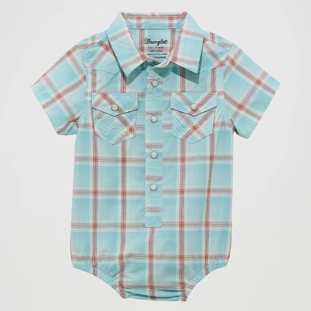 Wrangler - Lil Buckaroo Short Sleeve Ice Blue Arena Bodysuit