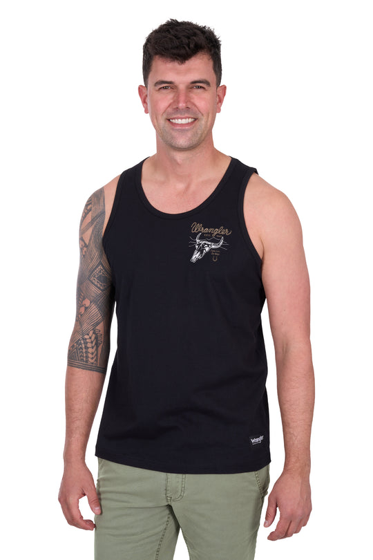 Wrangler - Mens Black Damon Singlet