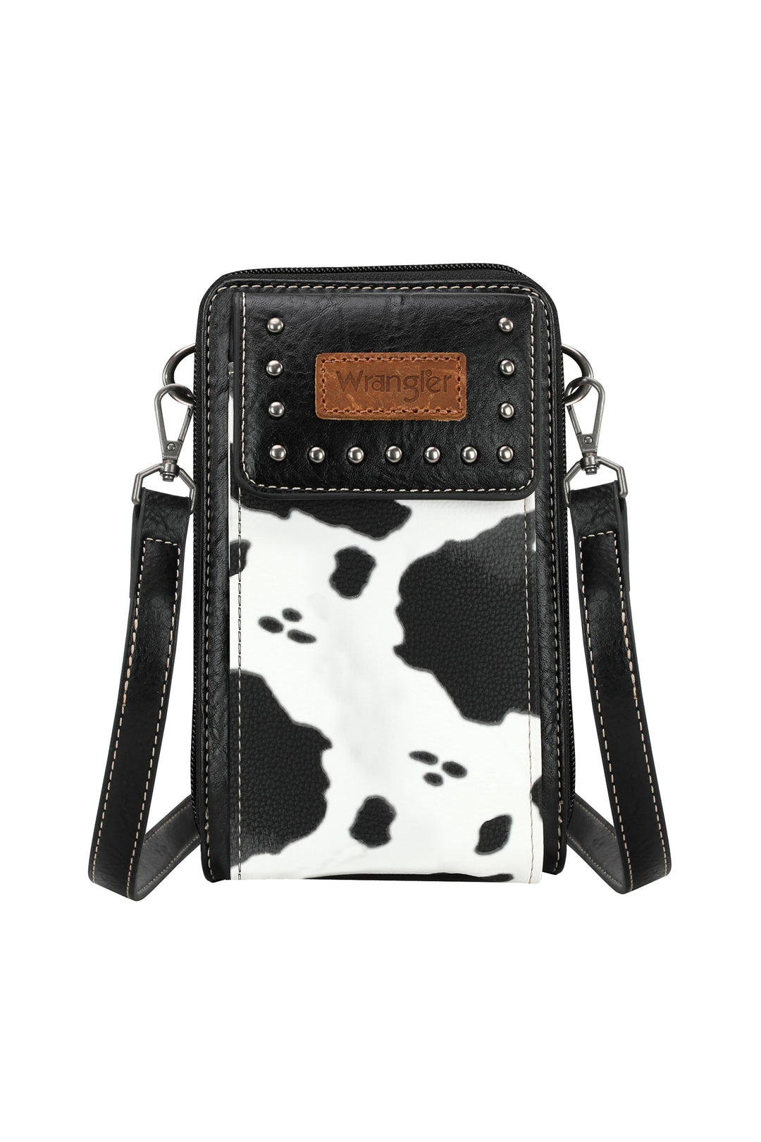 Wrangler - Cow Print Phone Wallet Bag -Black