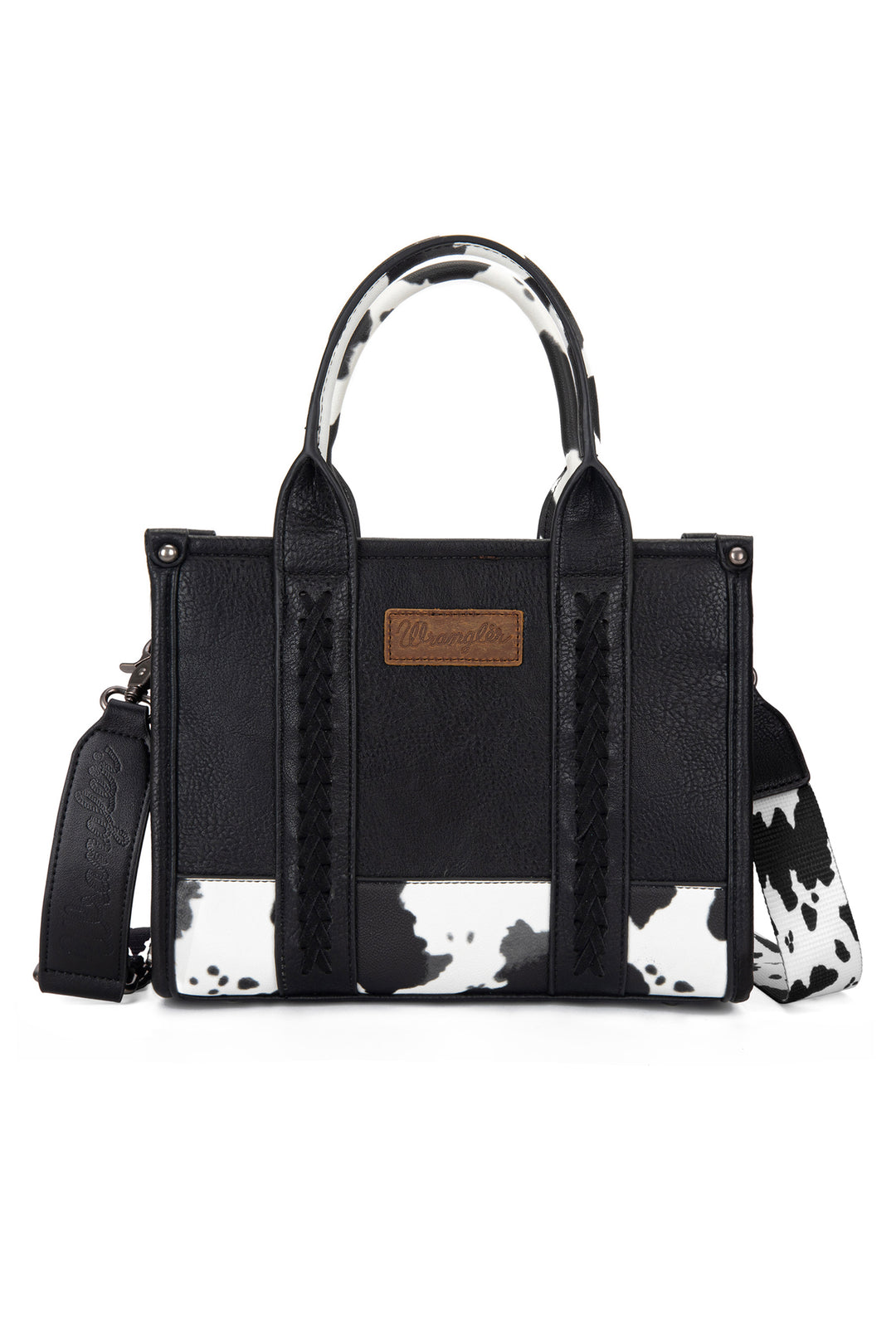 Wrangler - Cow Print Crossbody Bag - Black