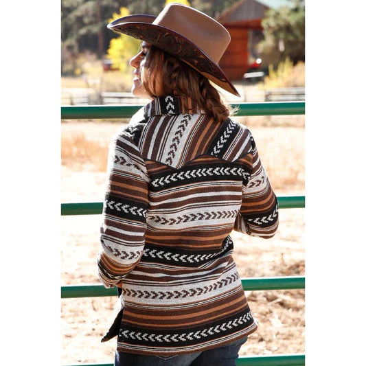 Cruel Girl - Womens Brown Aztec Shacket