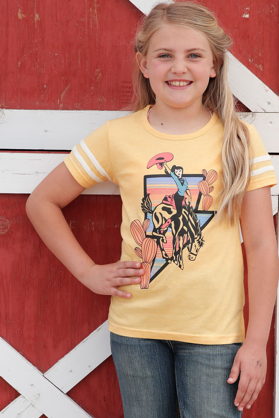Cinch - Girls Yellow Cowgirl Tee