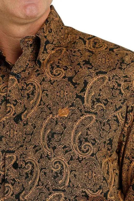 Cinch - Mens Black/Gold Paisley Arena Shirt
