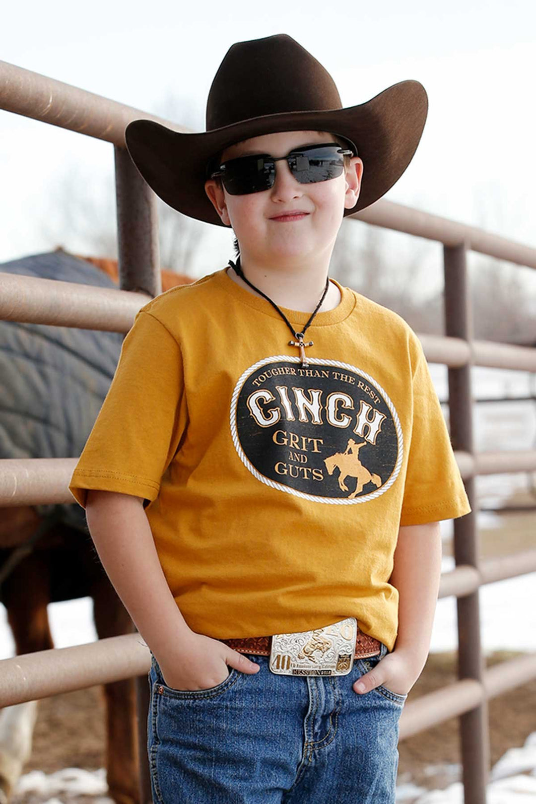 Cinch - Boys Gold Buckle Tee