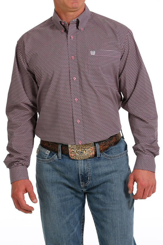 Cinch - Mens Pink/Black Check Arena Shirt