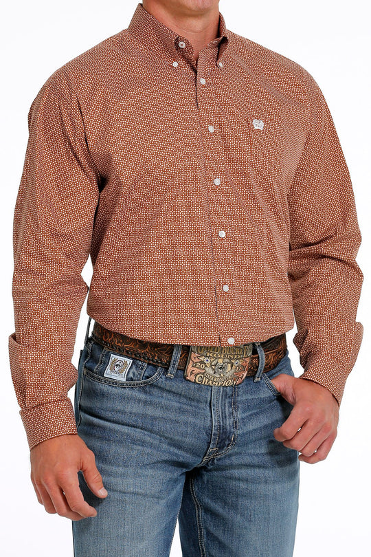 Cinch - Mens Rust/White Geo Arena Shirt