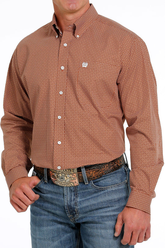 Cinch - Mens Rust/White Geo Arena Shirt