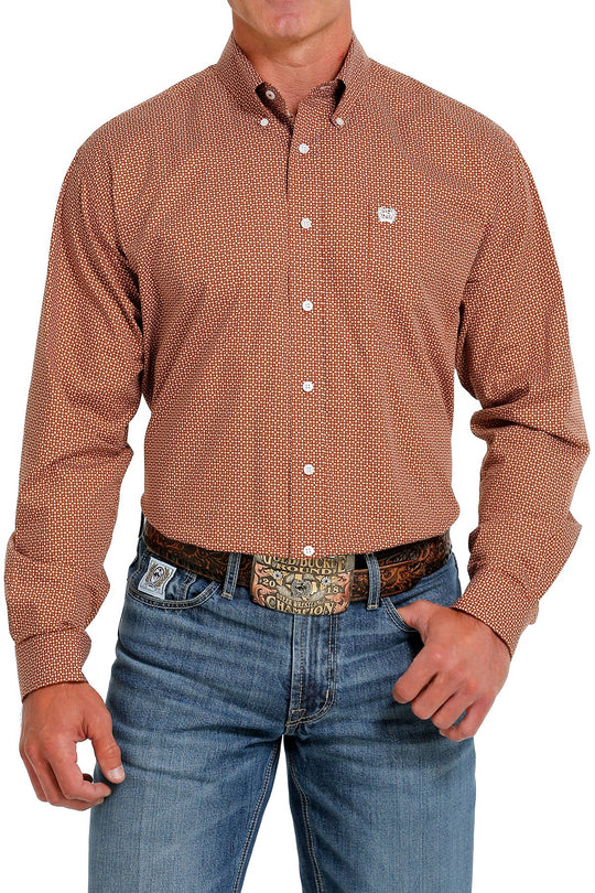 Cinch - Mens Rust/White Geo Arena Shirt