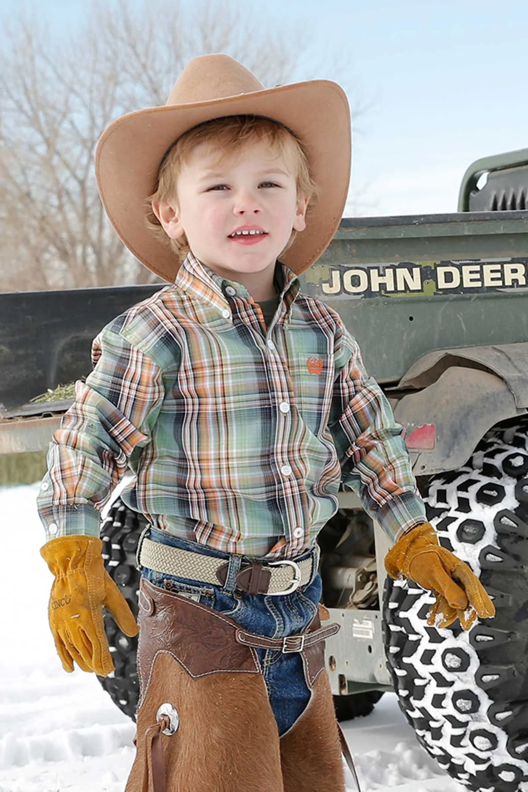 Cinch - Lil Cowboy Olive/Rust Arena Shirt