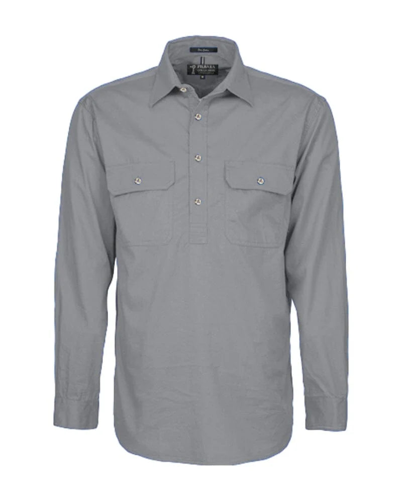 Ritemate - Pilbara Mens Silver Work Shirt Half Button