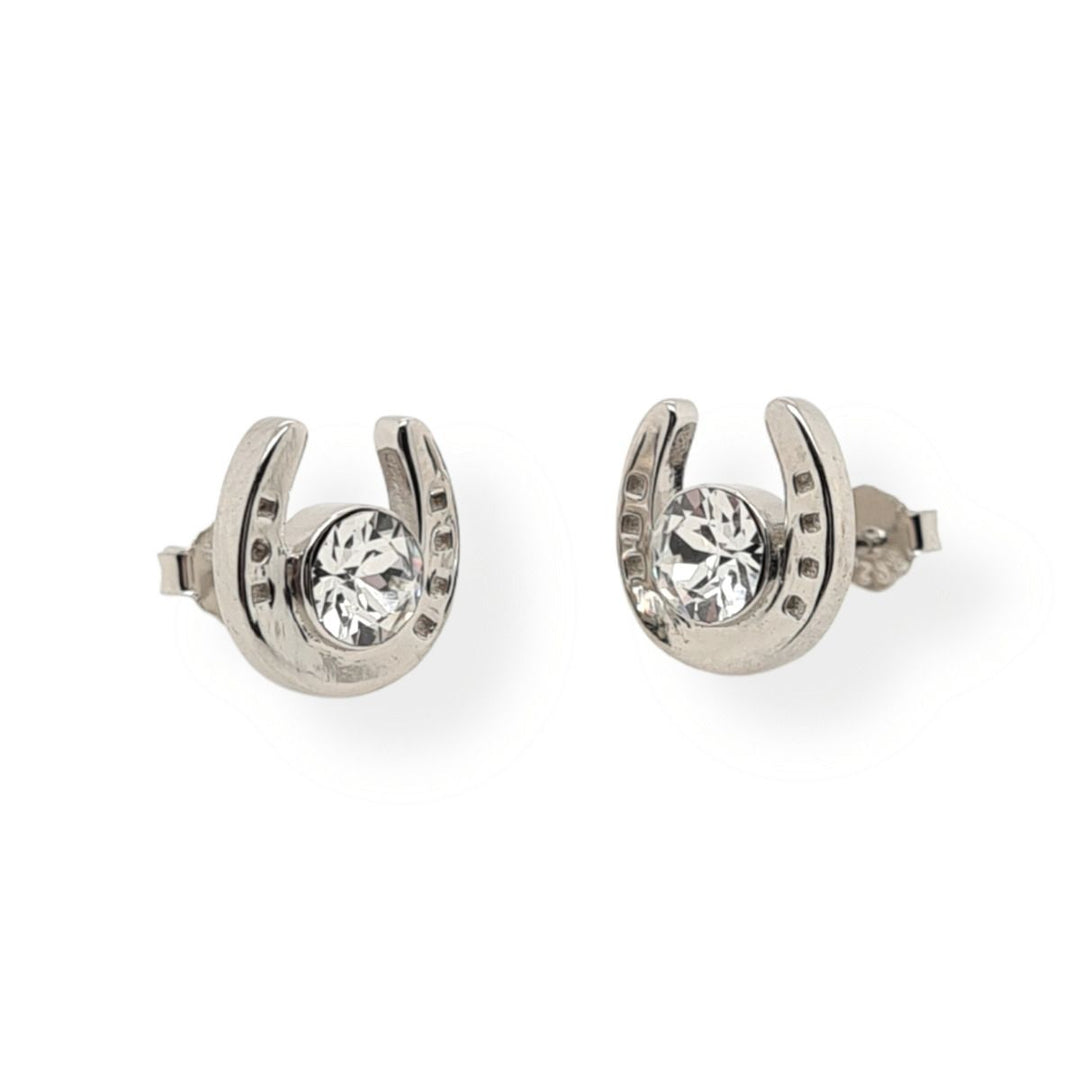 MCJ - ER0229 STUD S/S & CZ LRG HORSE SHOE