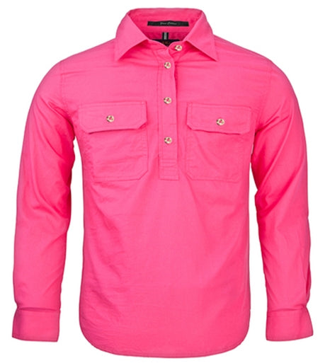 Ritemate - Kids Pilbara Hot Pink Work Shirt