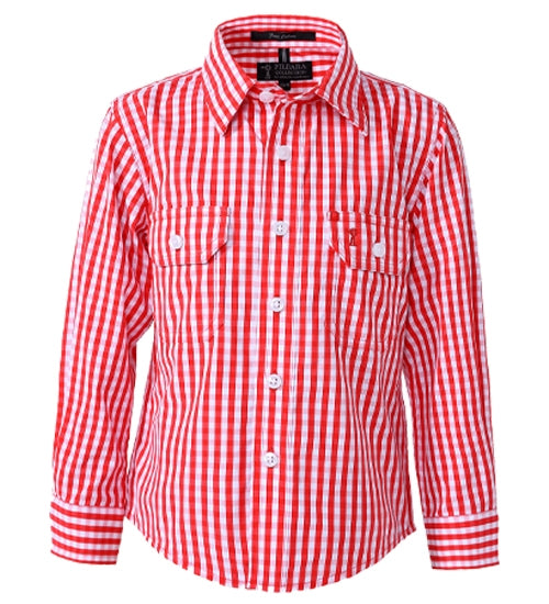 Ritemate - Kids Pilbara Red Check Shirt