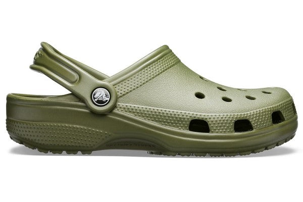 sage green crocs